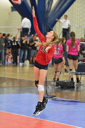 Sawyer playing volleyball