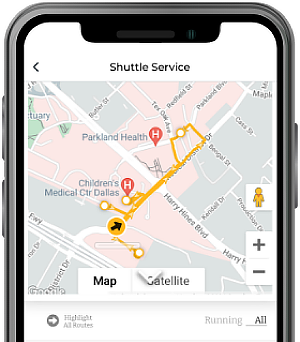 mobile phone displaying navigation instructions in the childrens health app