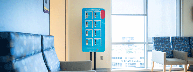 Charging lockers located at Children's Health.