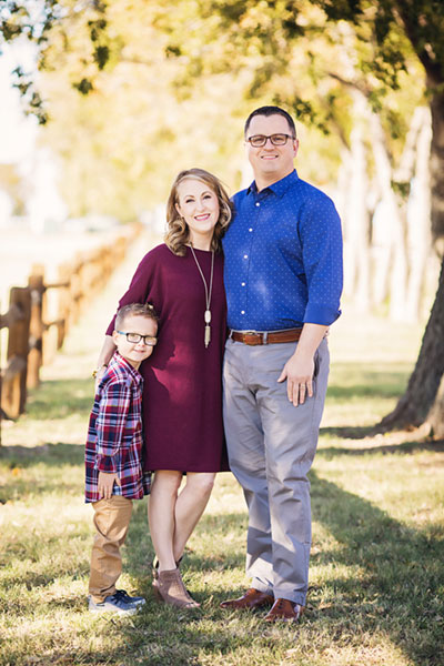 Caleb with mom and dad